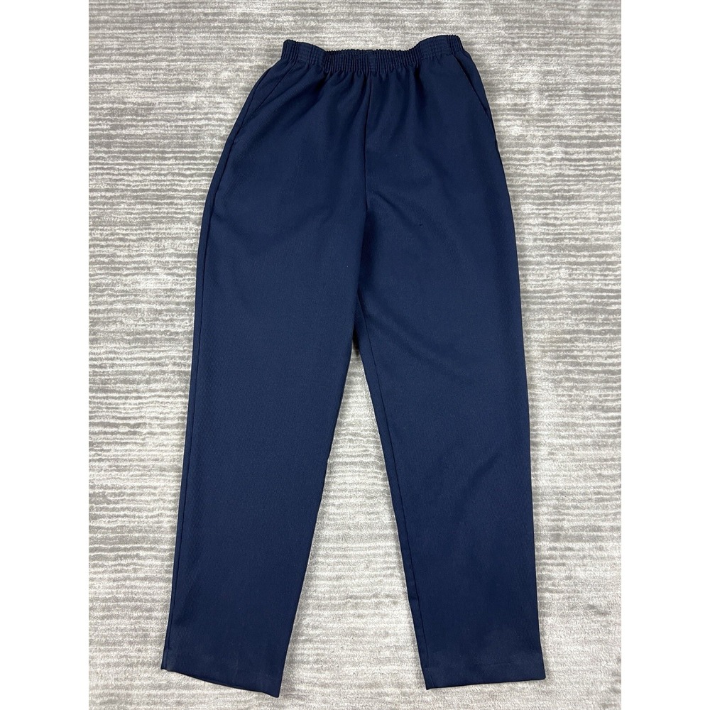 Bobbie Brooks Pants Womens 12 Blue Ribbed Pull‎ On Elastic Waist 100% Polyester